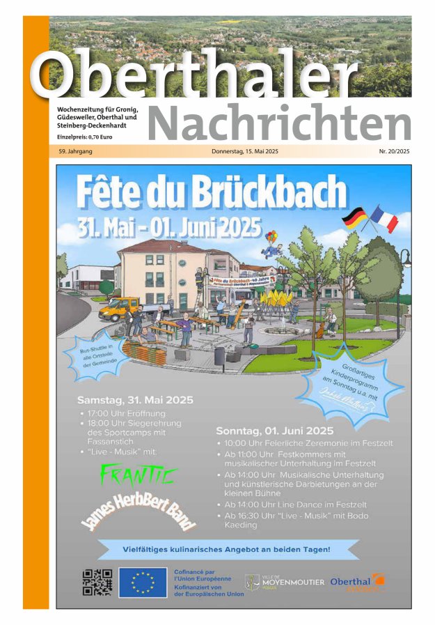 Oberthaler Nachrichten Titelblatt 20/2025