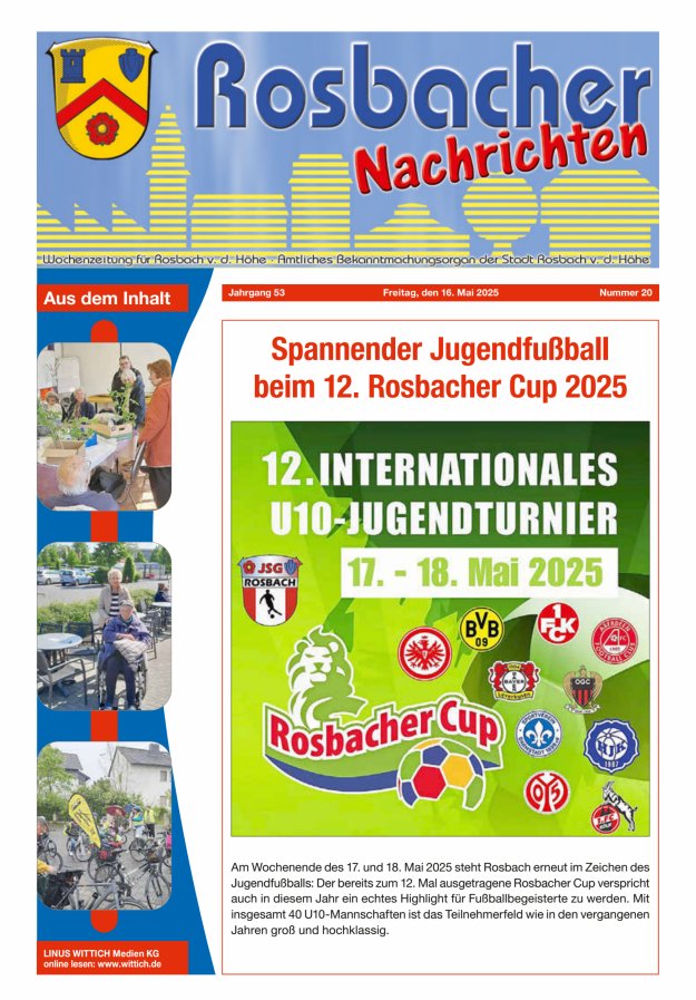 Rosbacher Nachrichten Titelblatt 20/2025