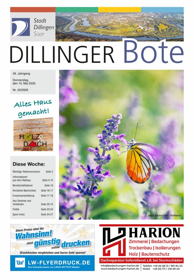 Dillinger Bote Titelblatt 20/2025