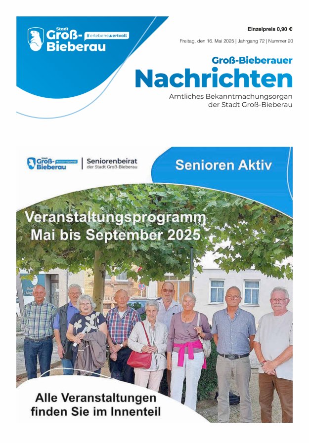 Groß-Bieberauer Nachrichten Titelblatt 20/2025