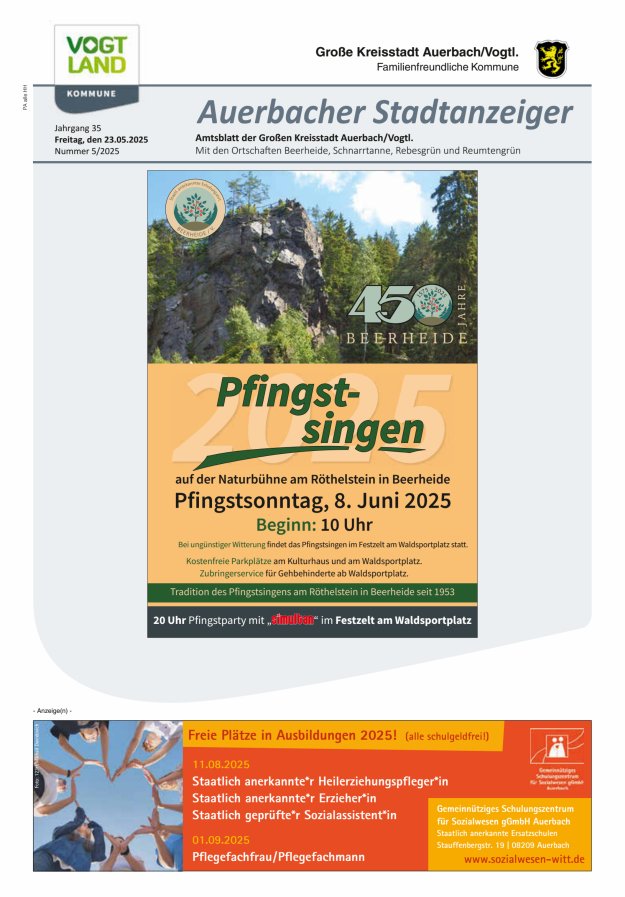 Auerbacher Stadtanzeiger Titelblatt 05/2025