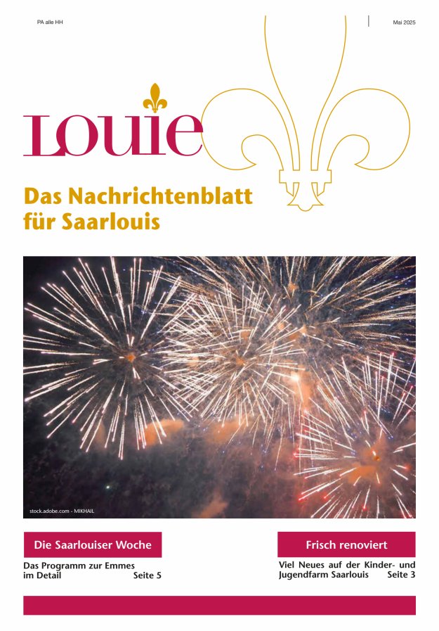 Louie - Nachrichtenblatt für Saarlouis Titelblatt 06/2025
