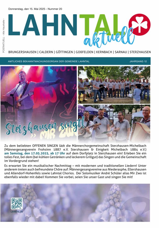 Amtliches Bekanntmachungsorgan der Gemeinde Lahntal Titelblatt 20/2025