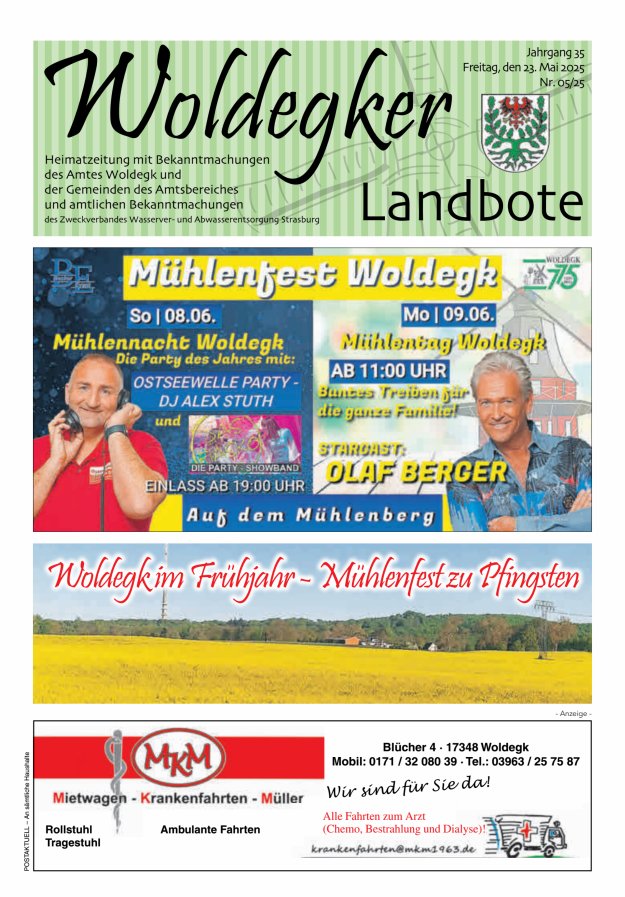Woldegker Landbote Titelblatt 05/2025