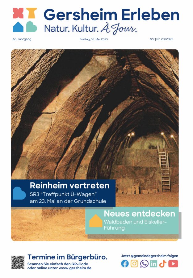 Bekanntmachungsblatt der Gemeinde Gersheim Titelblatt 20/2025