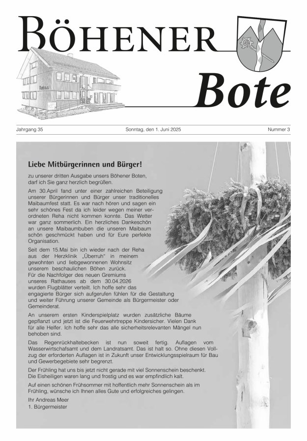 Böhener Bote Titelblatt 03/2025