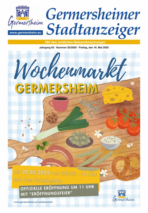 Germersheimer Stadtanzeiger Titelblatt 20/2025