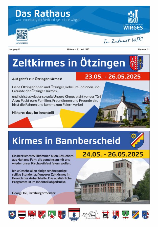 Das Rathaus - Informationen für die Bürger in der VG Wirges Titelblatt 21/2025