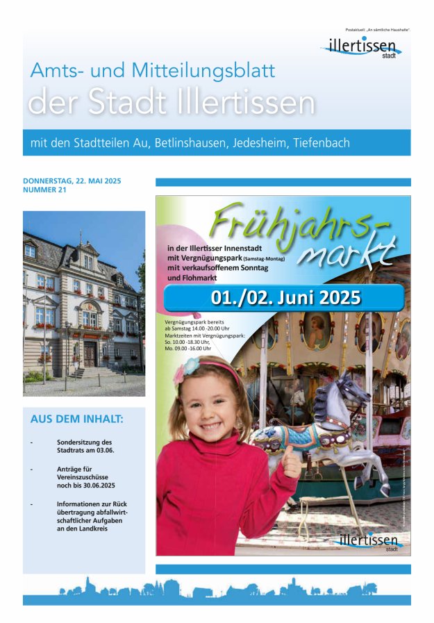 Amts- und Mitteilungsblatt Stadt Illertissen Titelblatt 21/2025