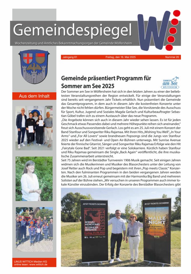 Der Gemeindespiegel Titelblatt 20/2025