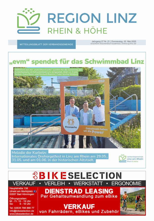 Unsere Verbandsgemeinde Linz am Rhein Titelblatt 21/2025