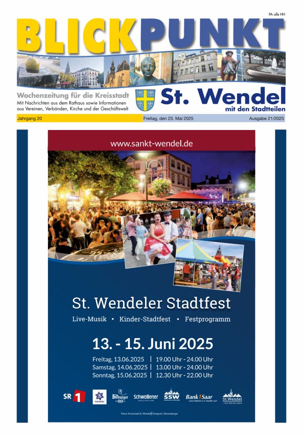 Blickpunkt St Wendel Titelblatt 21/2025