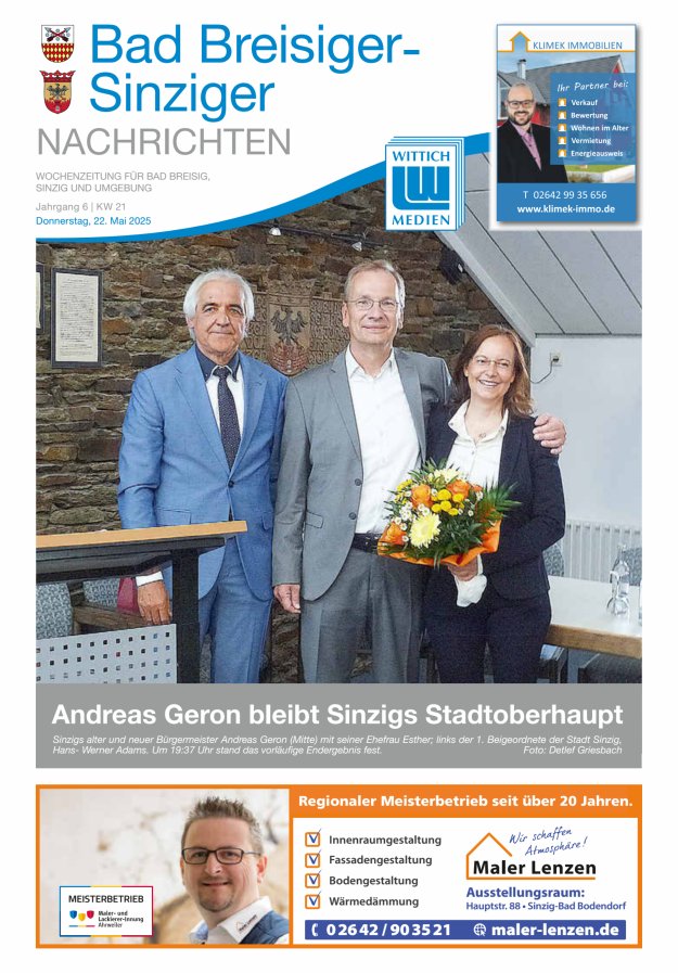 Bad Breisiger-Sinziger Nachrichten Titelblatt 21/2025