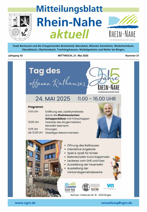 Rhein-Nahe aktuell Titelblatt 21/2025