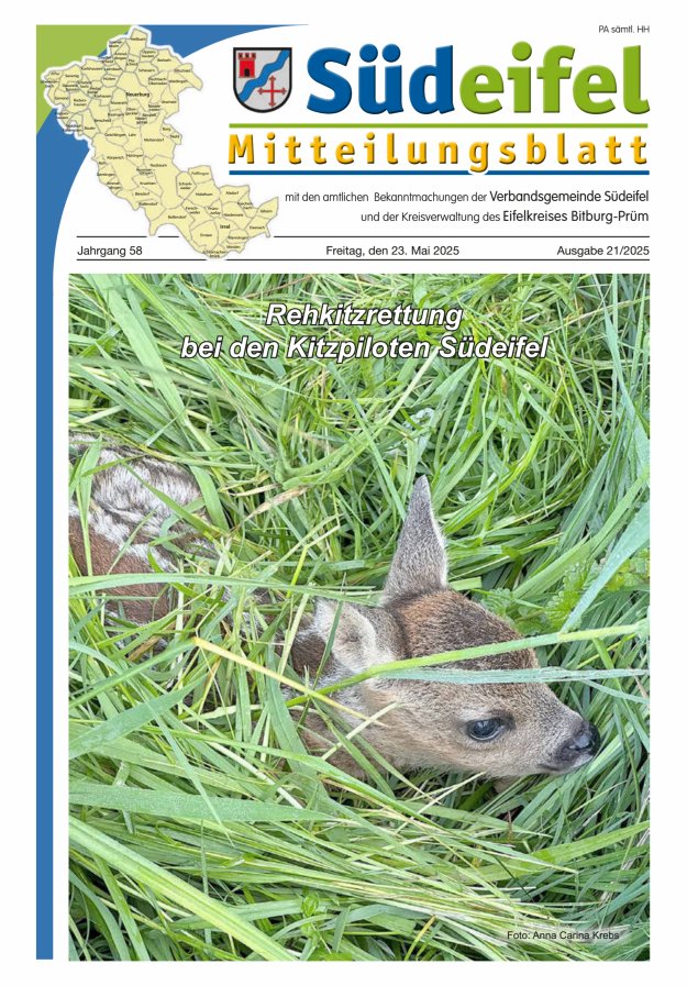 Mitteilungsblatt Südeifel Titelblatt 21/2025