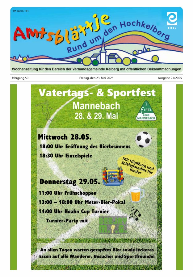 Amtsblättje - Rund um den Hochkelberg Titelblatt 21/2025