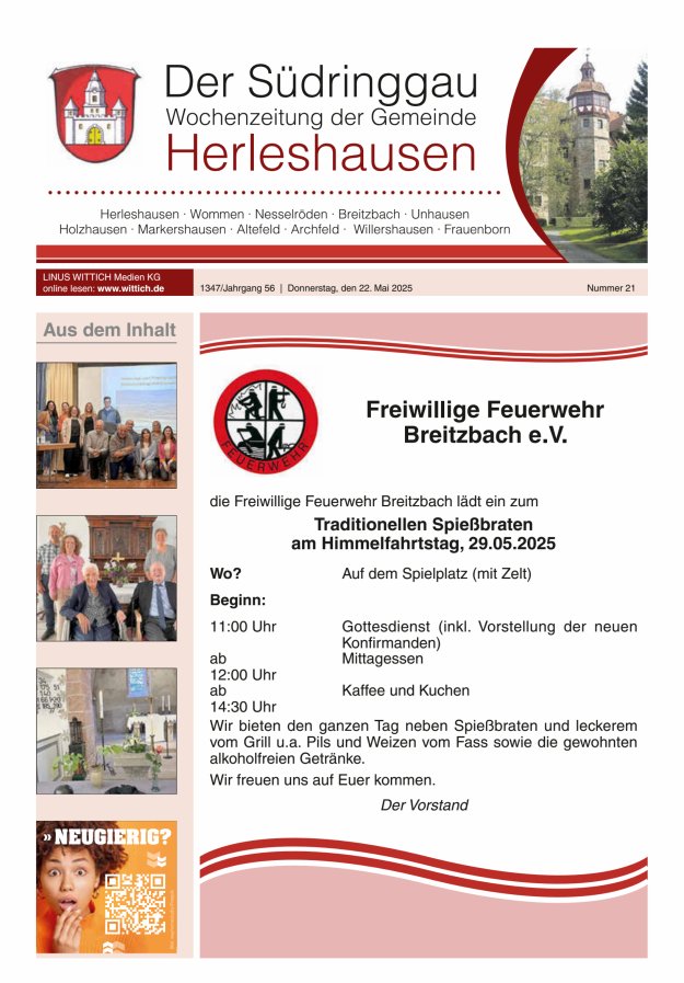 Der Südringgau Titelblatt 21/2025