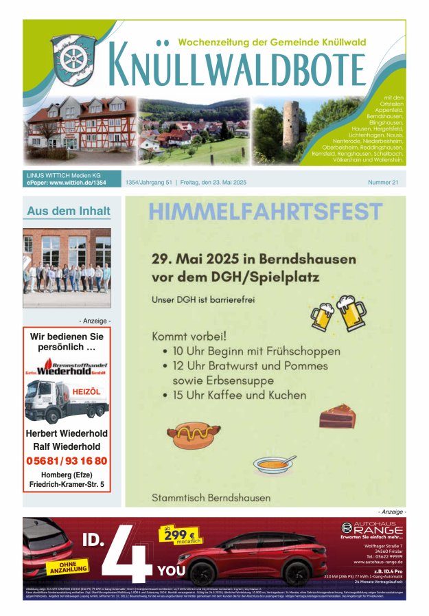 Knüllwaldbote Titelblatt 21/2025