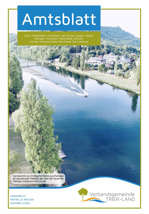 Amtsblatt VG Trier-Land Titelblatt 21/2025