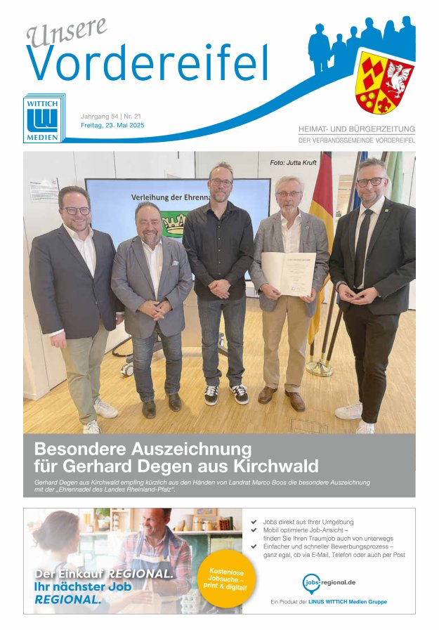 Mitteilungsblatt Vordereifel - Heimat- u Bürgerzeitung der VG Vordereifel Titelblatt 21/2025