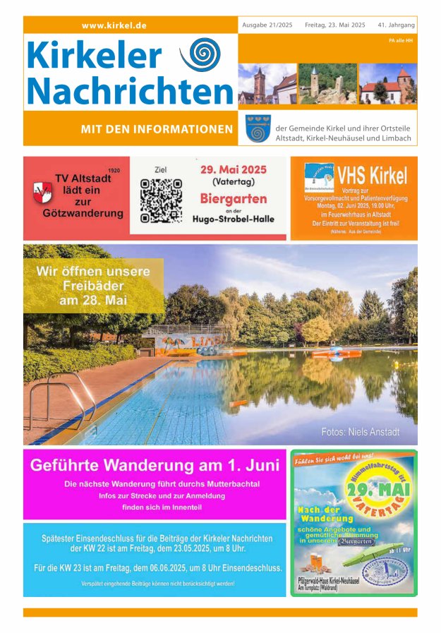 Kirkeler Nachrichten Titelblatt 21/2025