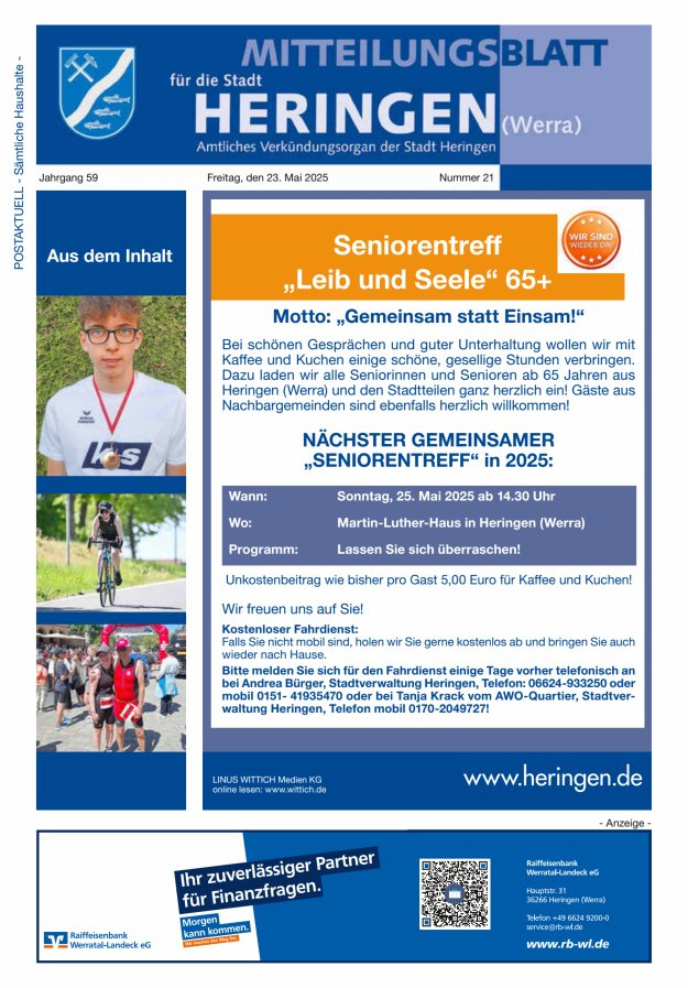 Mitteilungsblatt Heringen Titelblatt 21/2025