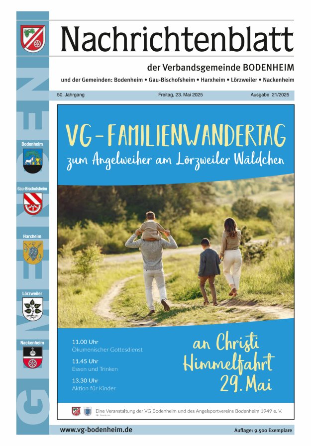 Nachrichtenblatt der VG Bodenheim              Titelblatt 21/2025