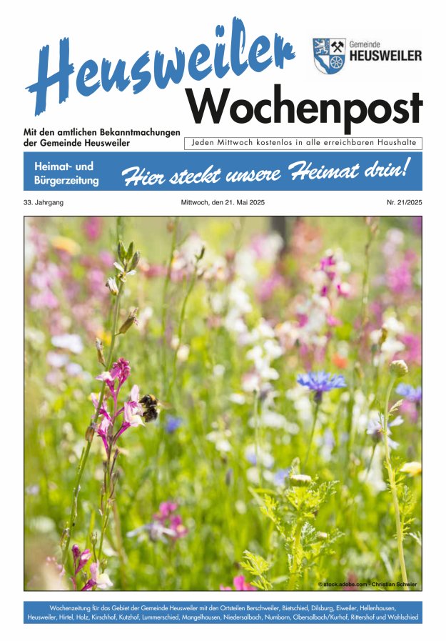 Heusweiler Wochenpost Titelblatt 21/2025