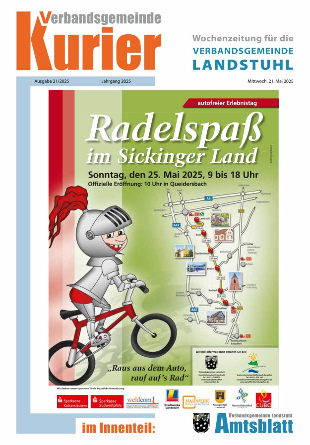 Verbandsgemeinde Kurier Landstuhl Titelblatt 21/2025