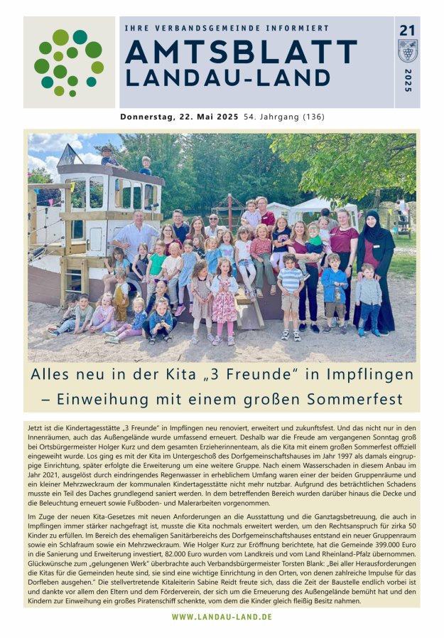 Amtsblatt VG Landau-Land Titelblatt 21/2025