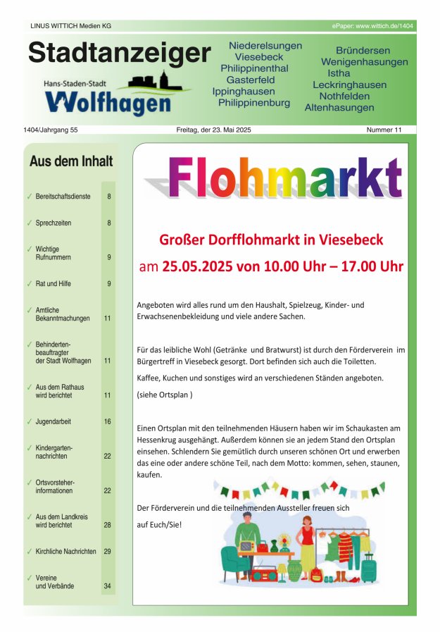 Wolfhager Stadtanzeiger Titelblatt 11/2025