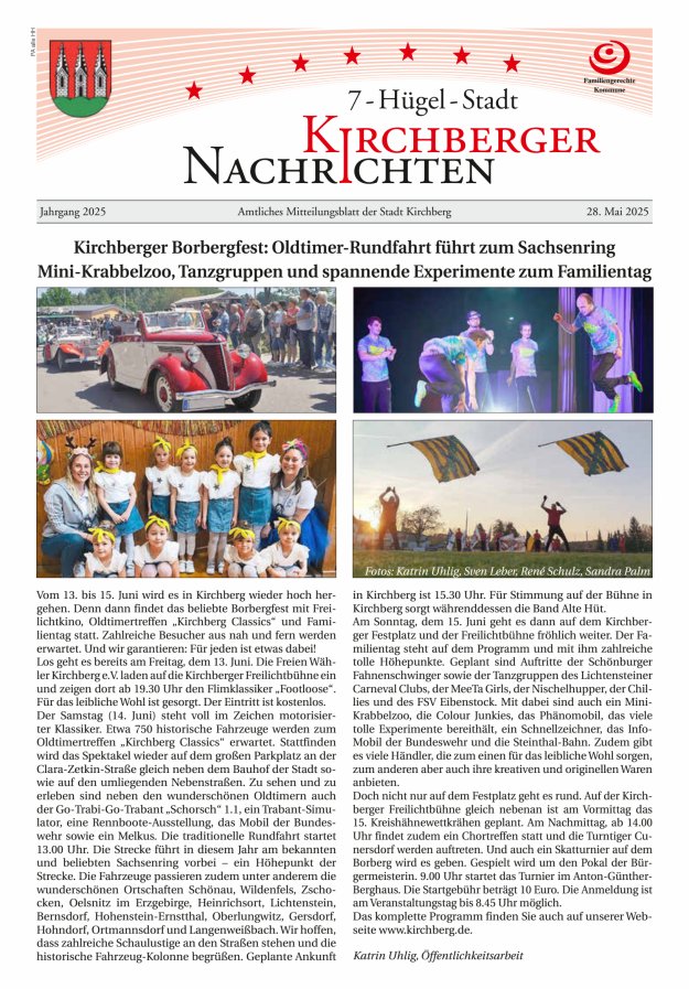Kirchberger Nachrichten Titelblatt 05/2025
