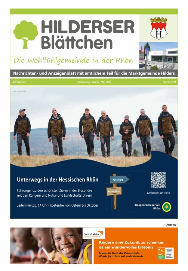 Hilderser Blättchen Titelblatt 21/2025