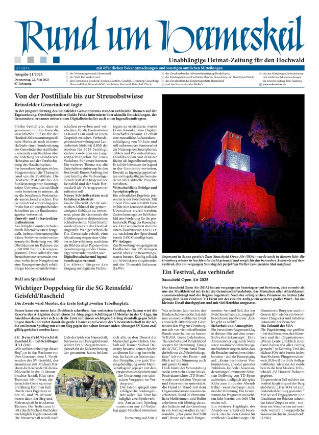 Rund um Hermeskeil Titelblatt 21/2025