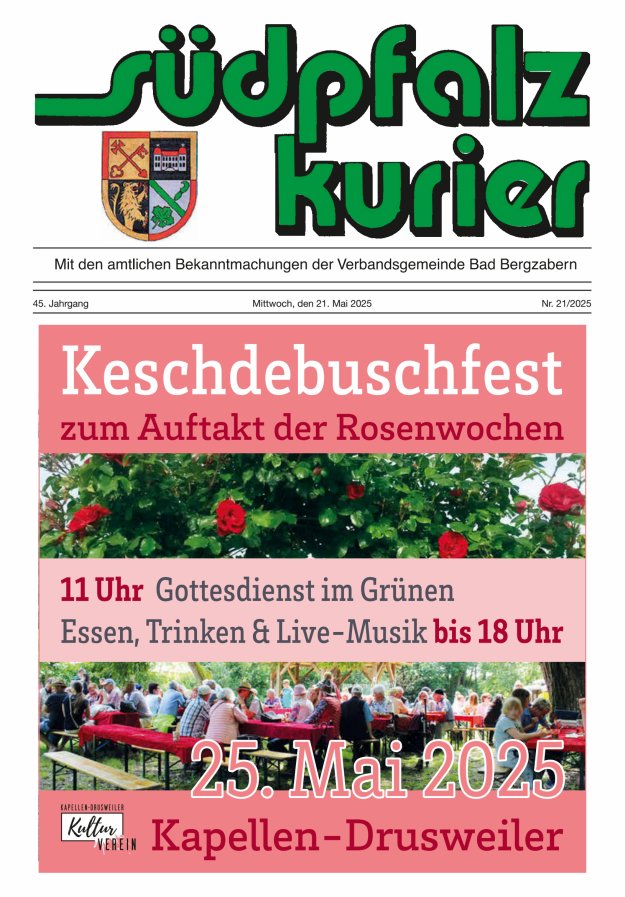 Südpfalz Kurier - VG Bad Bergzabern Titelblatt 21/2025