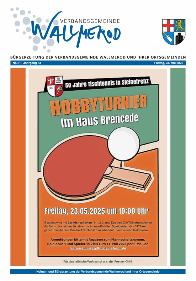 Wir über uns - Verbandsgemeinde Wallmerod Titelblatt 21/2025