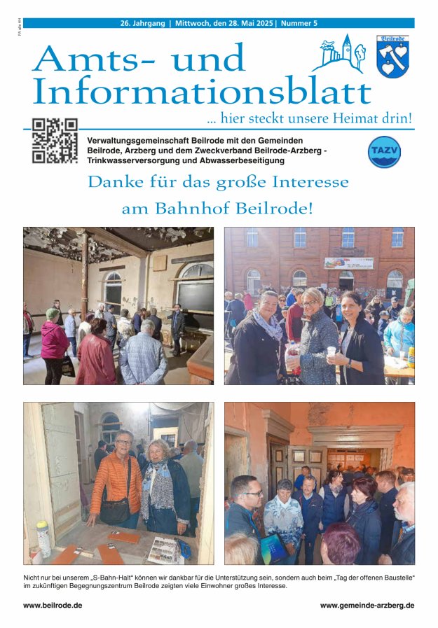 Amts- und Informationsblatt der Verwaltungsgemeinschaft Beilrode Titelblatt 05/2025