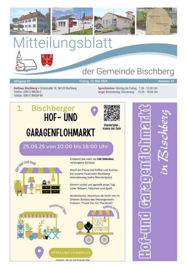 Mitteilungsblatt der Gemeinde Bischberg Titelblatt 21/2025