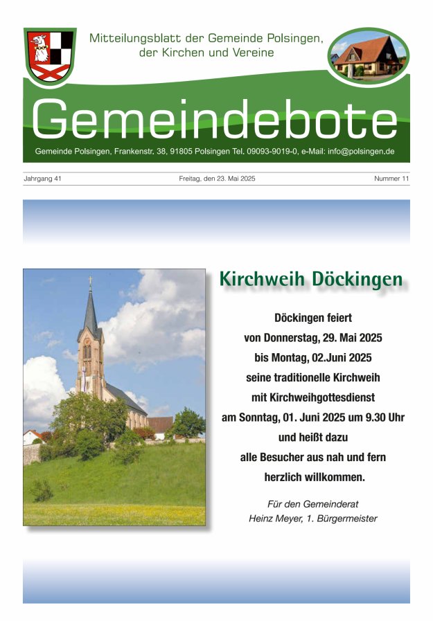 Polsingen - Der Gemeindebote Titelblatt 11/2025