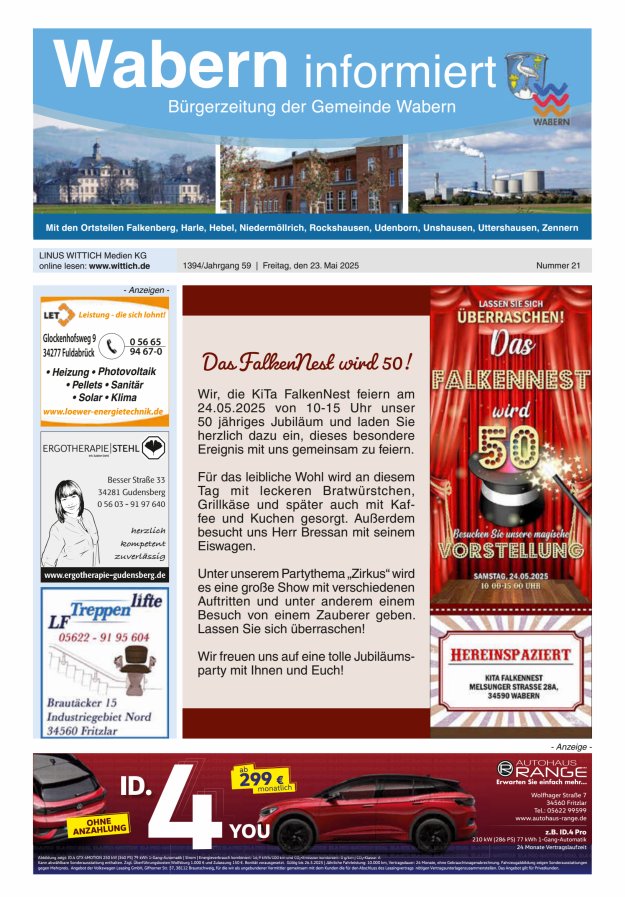 Wabern informiert Titelblatt 21/2025