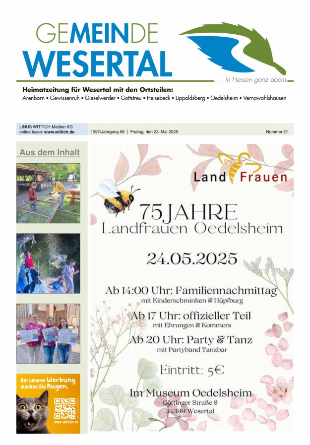 Wesertal Titelblatt 21/2025