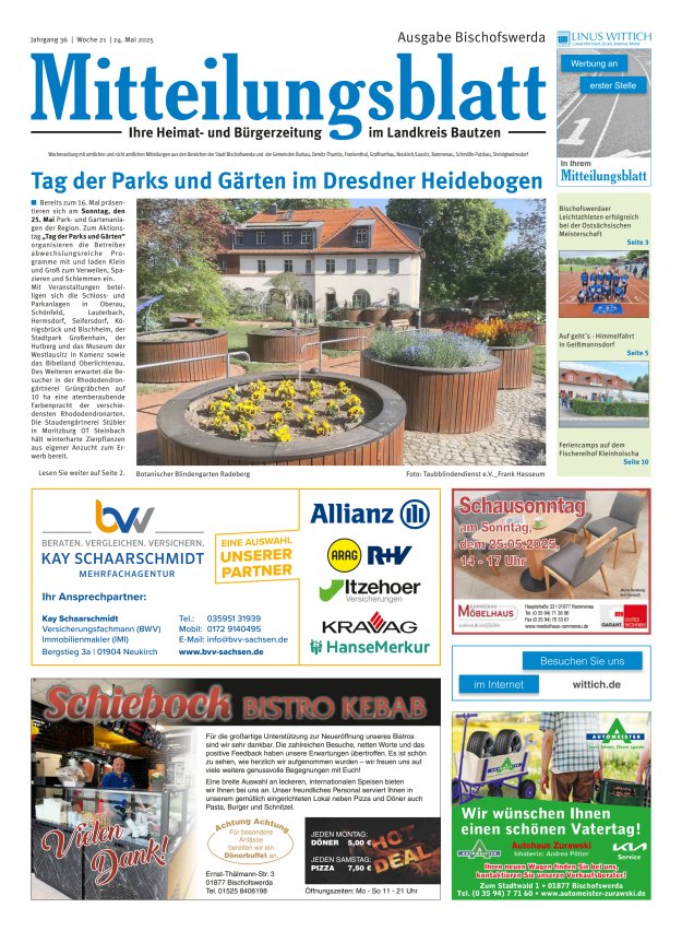 Mitteilungsblatt LK Bautzen Ausgabe Bischofswerda Titelblatt 20/2025