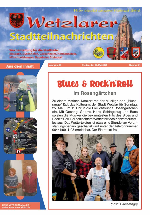 Wetzlarer Stadtteilnachrichten Titelblatt 21/2025