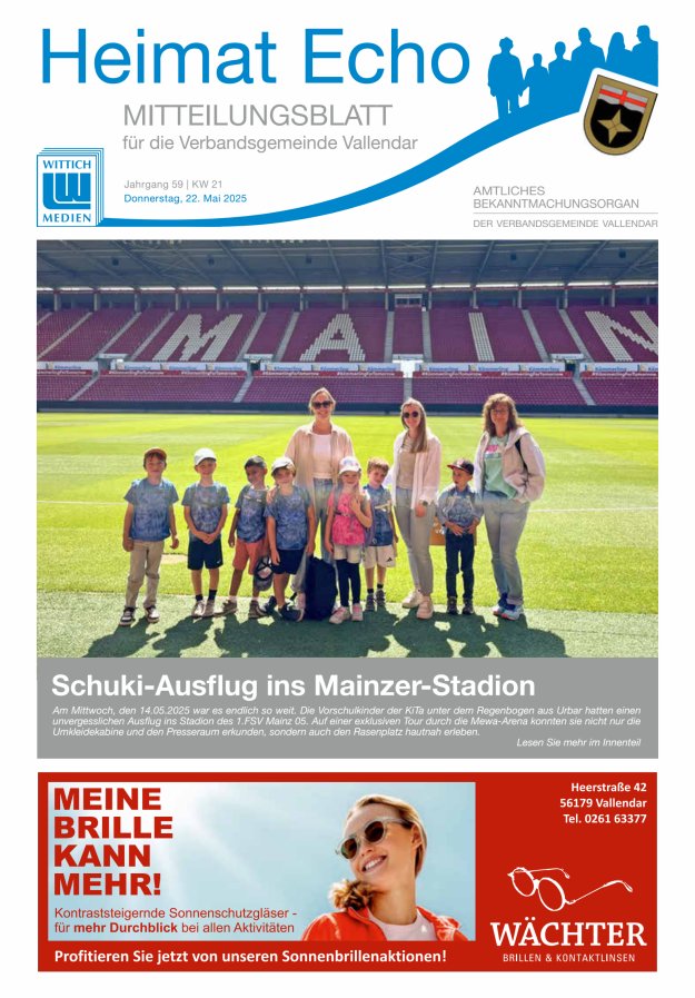 Heimat-Echo - Heimat- und Bürgerzeitung Verbandsgemeinde Vallendar Titelblatt 21/2025