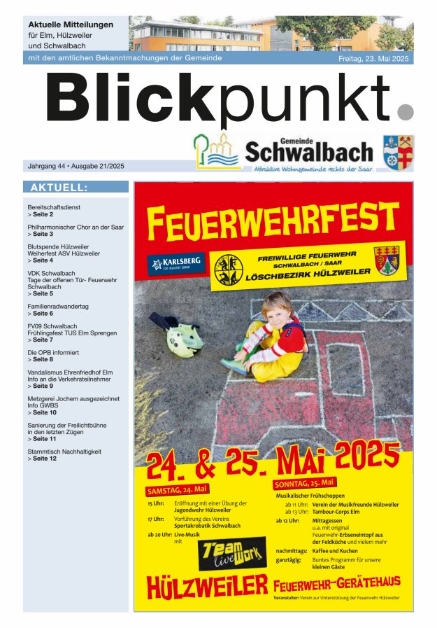 Blickpunkt Schwalbach Titelblatt 21/2025