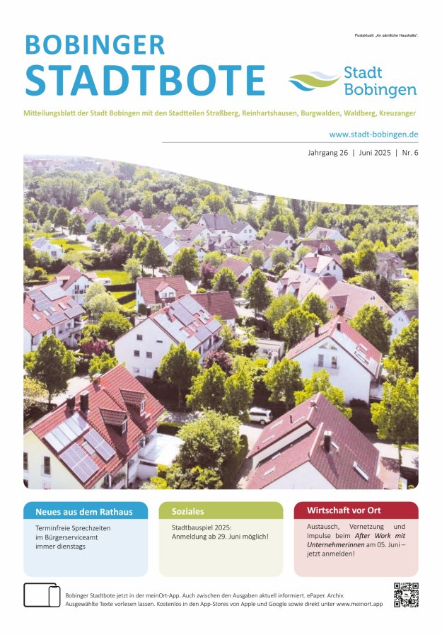 Bobinger Stadtbote Titelblatt 06/2025