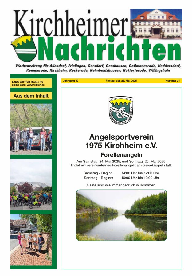 Kirchheimer Nachrichten Titelblatt 21/2025