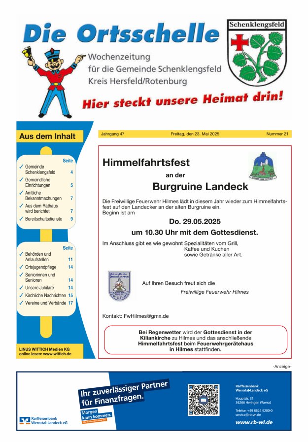 Die Ortsschelle Titelblatt 21/2025