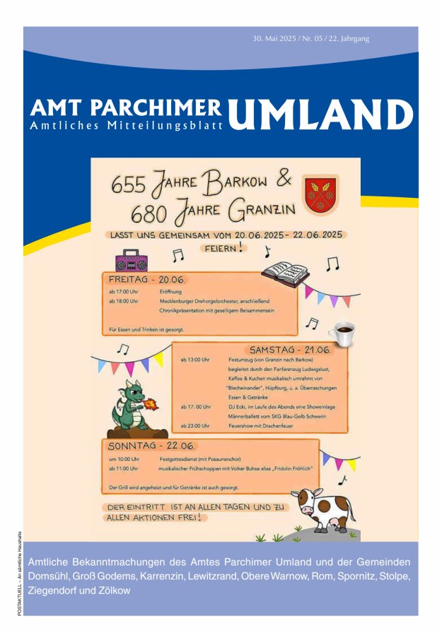 Amt Parchimer Umland Titelblatt 05/2025