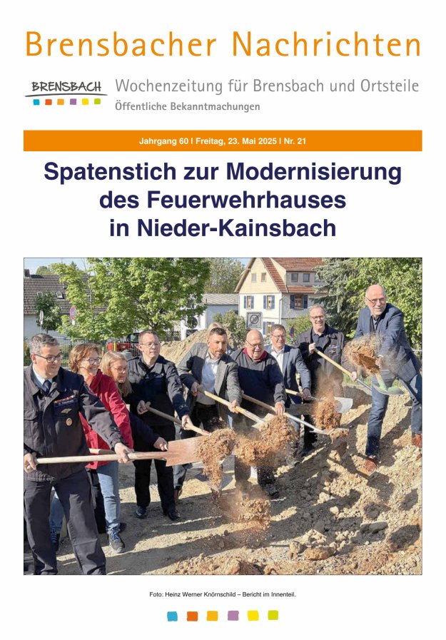 Brensbacher Nachrichten Titelblatt 21/2025